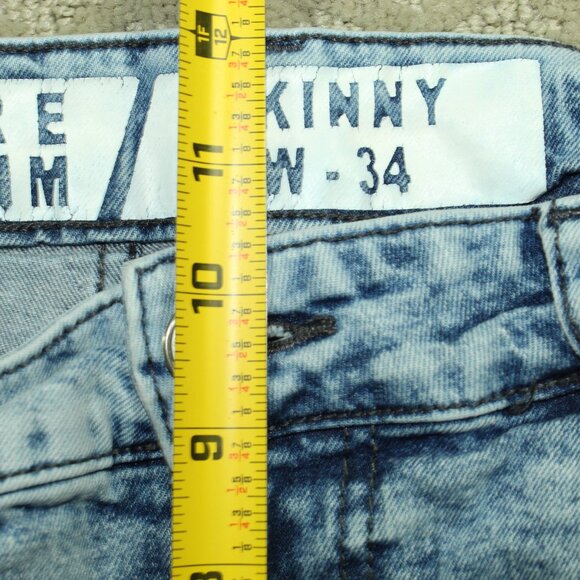 Bare Denim Men's 34x31 Skinny Acid Wash Blue Jeans - Picture 6 of 7